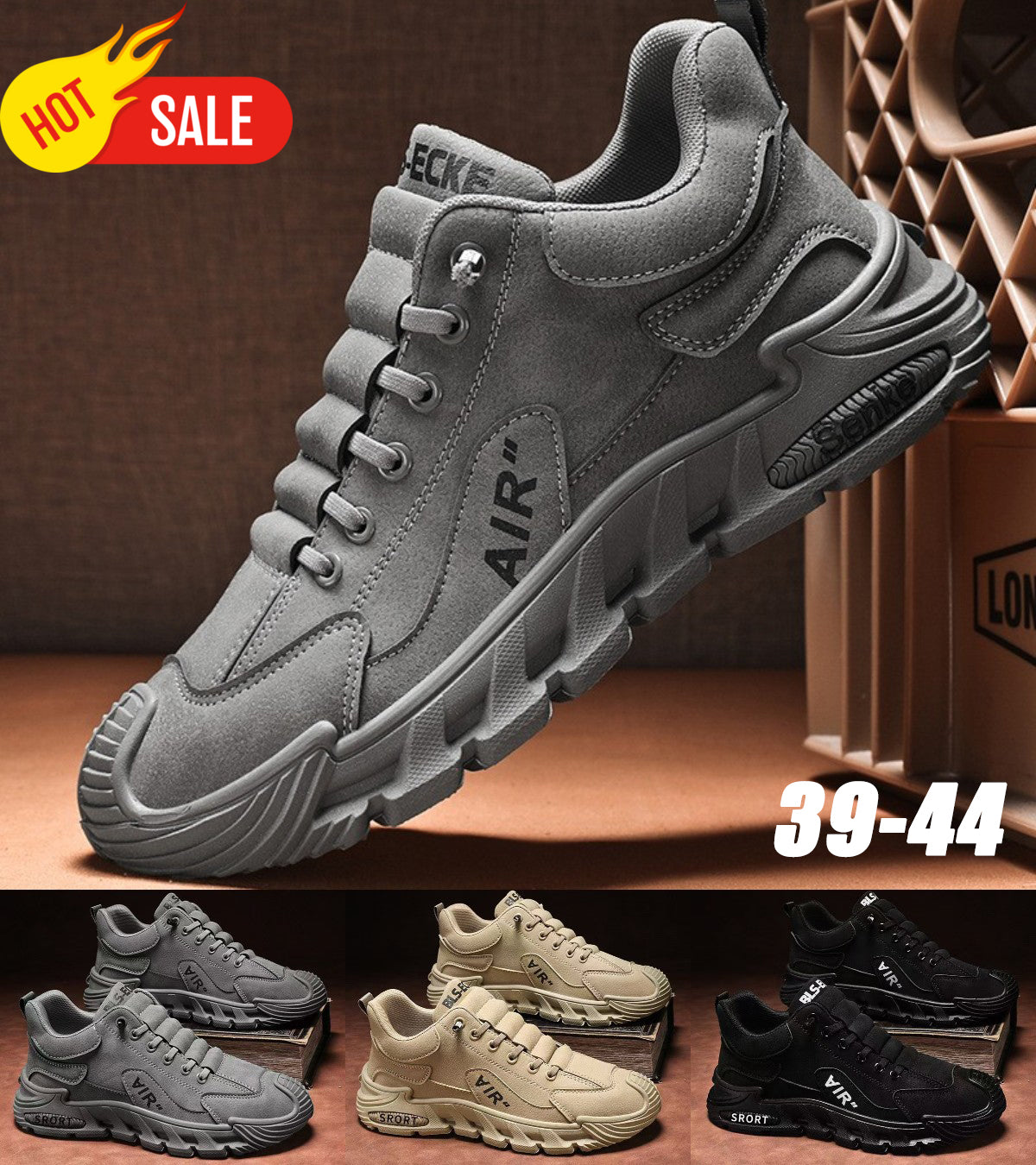【39-44】Unisex pohodlná a prodyšná volnočasová obuv vyrobená z nepromokavé tkaniny.