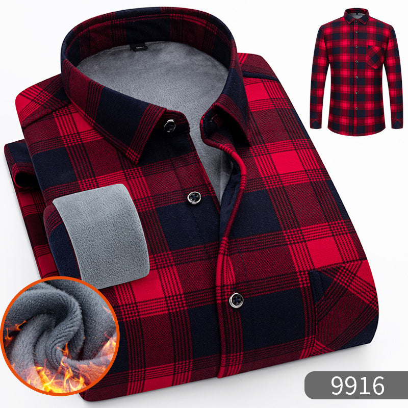 🔥【Poloviční cena】1 kus: 620 Kč 👔【L-5XL】Teplá společenská košile s dlouhým rukávem