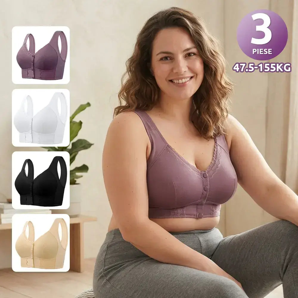 💕3 ks【40–160 kg】Dámská pohodlná, prodyšná podprsenka bez kostic
