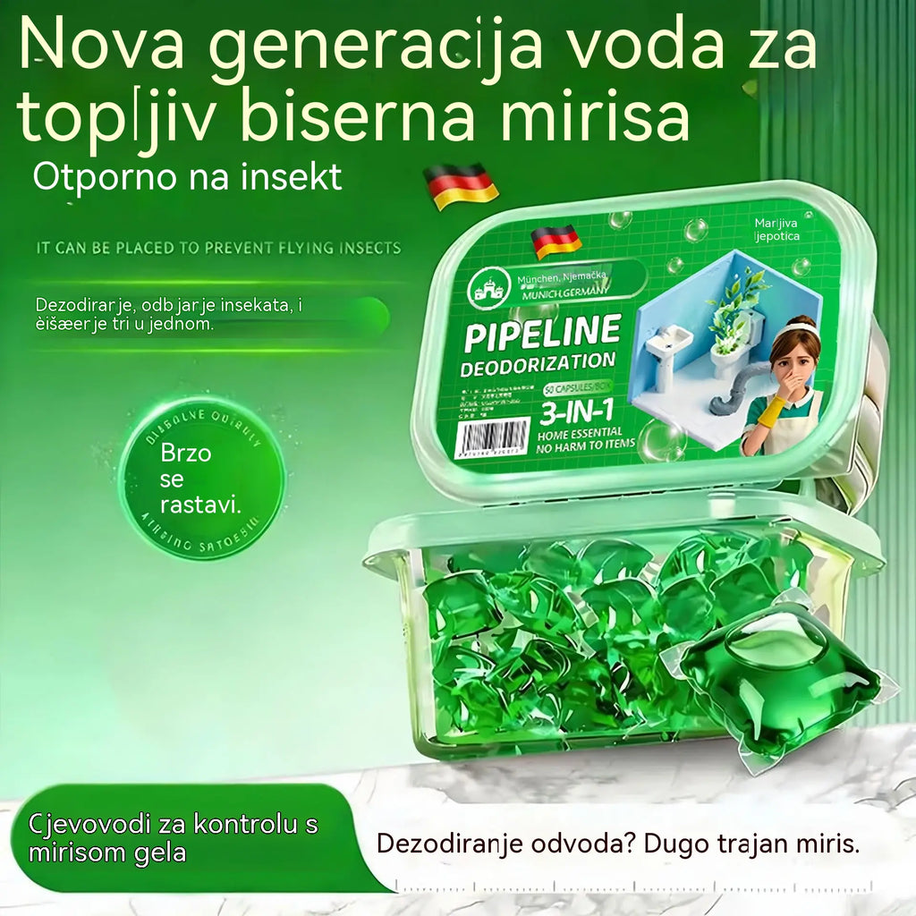 Balení 3 krabiček (celkem 150 kapslí): Bio-enzymatické kapsle k odstranění zápachu z odpadů.