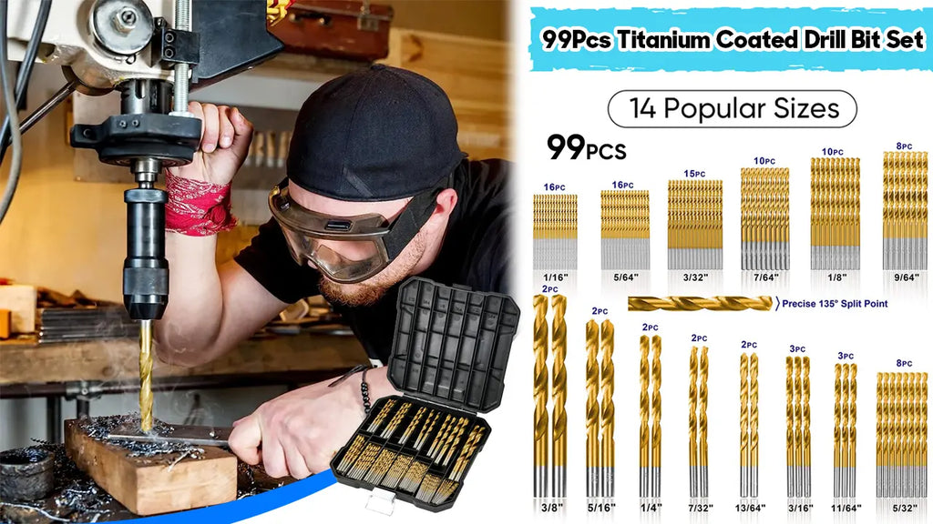 【99ks/sada】Sada vrtáků s titanovým povlakem