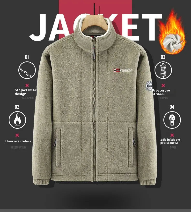 [XS-3XL] Nová pánská silná fleecová bunda, podzimní/zimní styl 2026, teplá a lehká