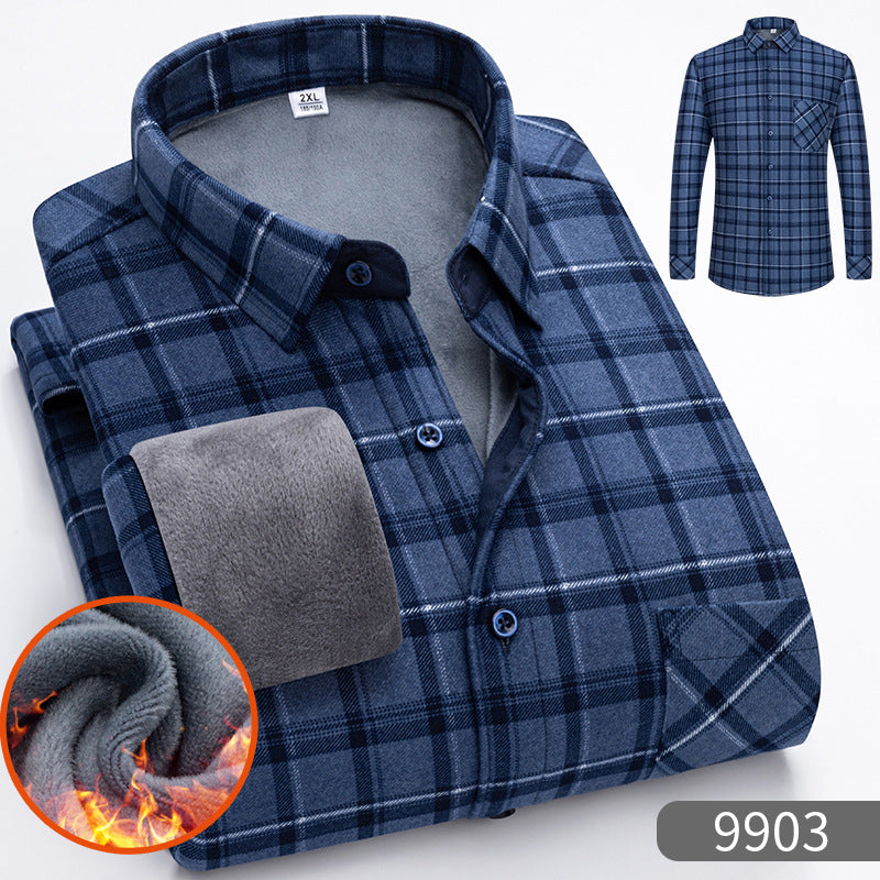 🔥【Poloviční cena】1 kus: 620 Kč 👔【L-5XL】Teplá společenská košile s dlouhým rukávem