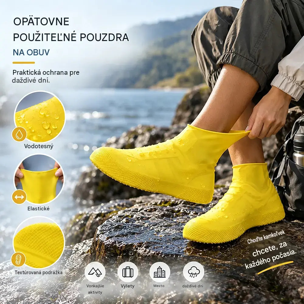 Kupte jeden pár a druhý získáte zdarma! Odolné a voděodolné návleky na boty: protiskluzové a skladné – ideální na cesty. 🌧️