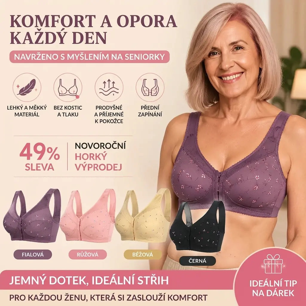 💞 【3dílná sada】 Komfortní bavlněné podprsenky pro váhu 40–105 kg. Bez kostic, s praktickým předním zapínáním.! ✨