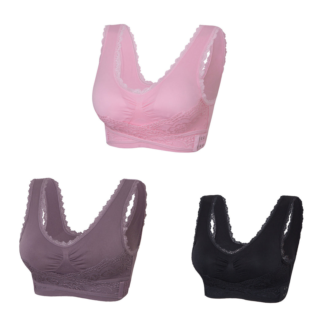 【50% OFF】【3 kusy】Pohodlná krajková přední podprsenka
