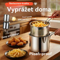 🍗Mini nerezová fritéza s sítkem, úspora oleje pro domácí použití