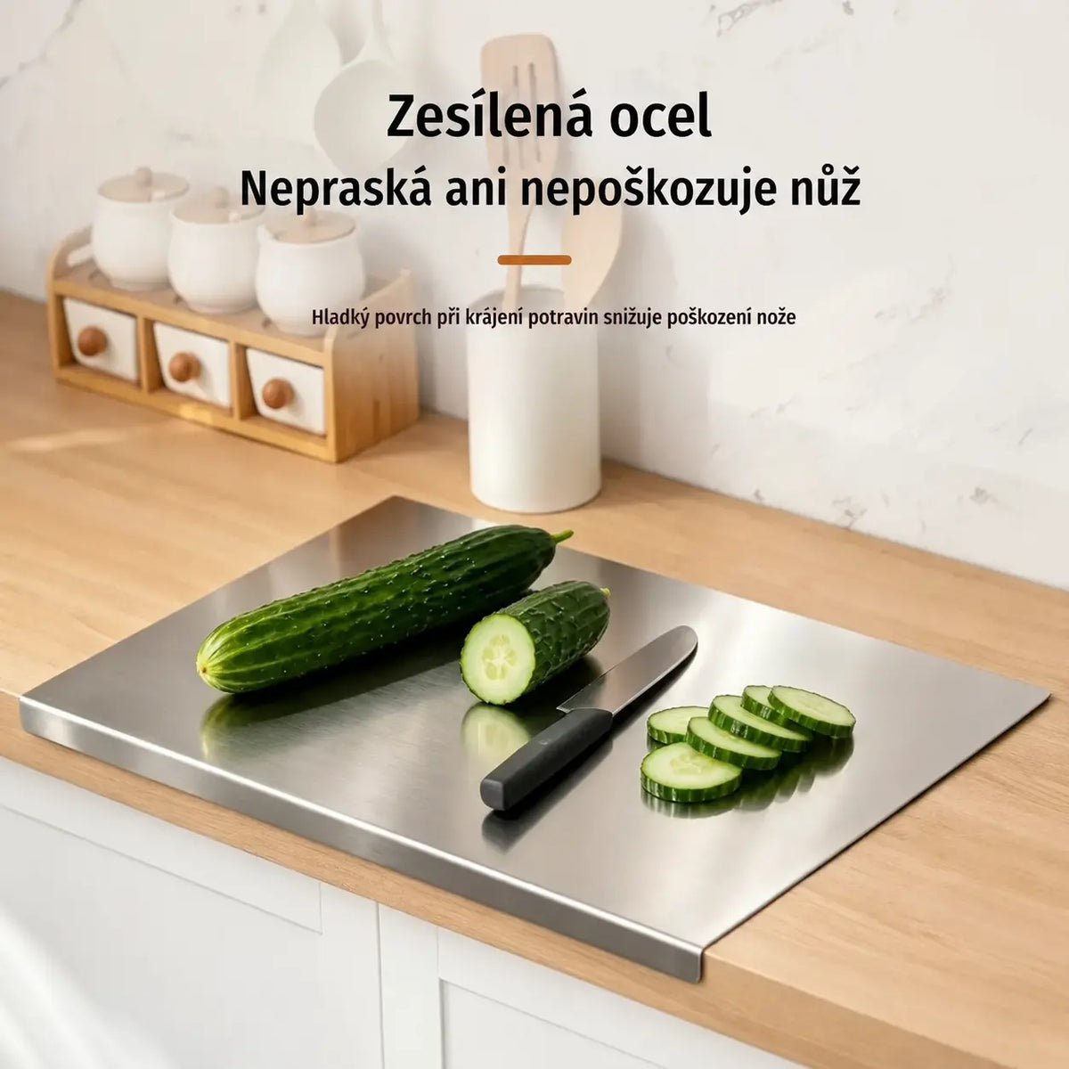 【Extra silná】Krájecí deska z nerezové oceli s ohnutým okrajem – multifunkční a stabilní, ideální pro profesionální kuchyni i domácí vaření! ✨