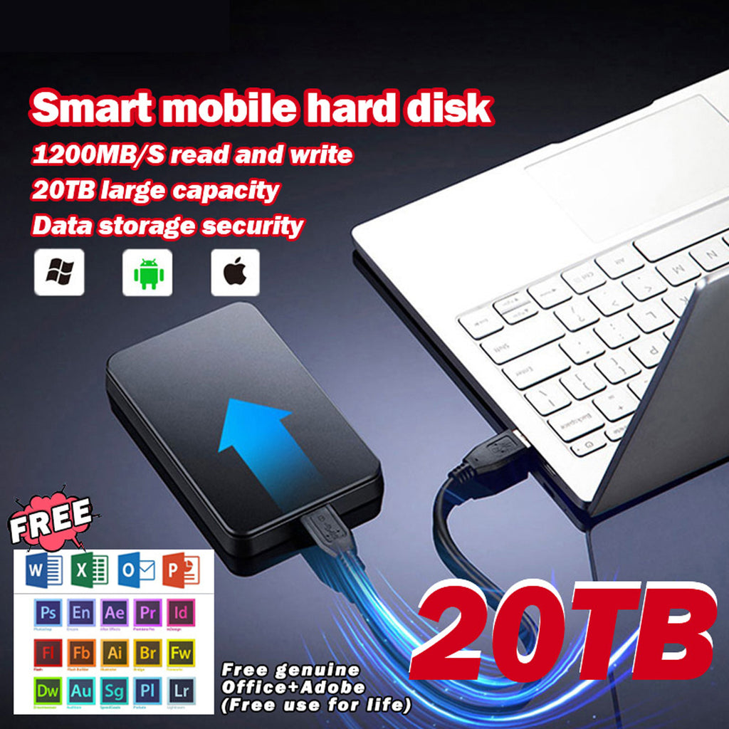 💥【Poslední den 50% sleva】Přenosný pevný disk 20 TB, velká kapacita, vysoká přenosová rychlost