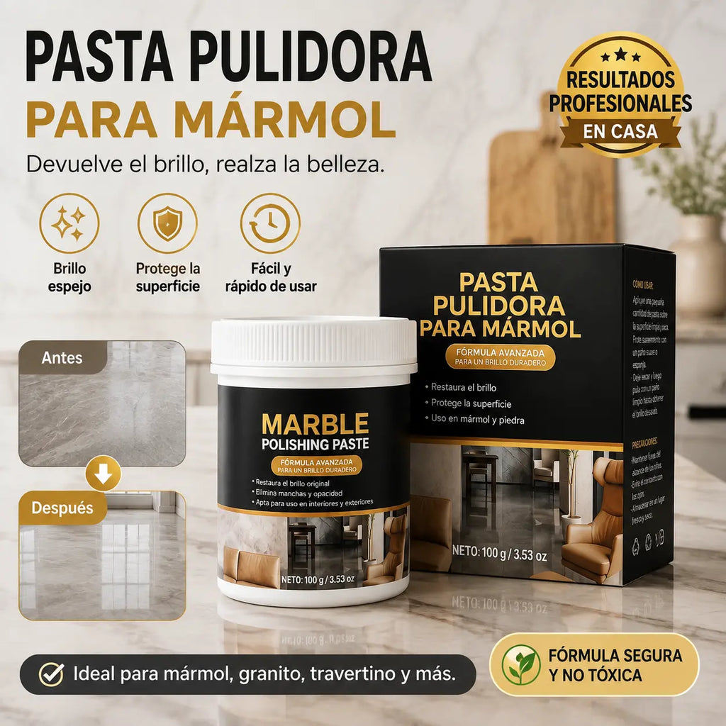 ✨ Leštící pasta na mramor: Odstraňuje škrábance, obnovuje lesk a chrání povrch.