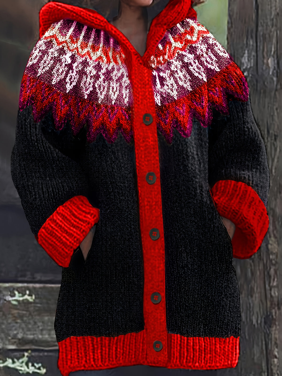 【Novinka 2026| S~5XL】✨Elegantní a barevná retro bunda s kapucí
