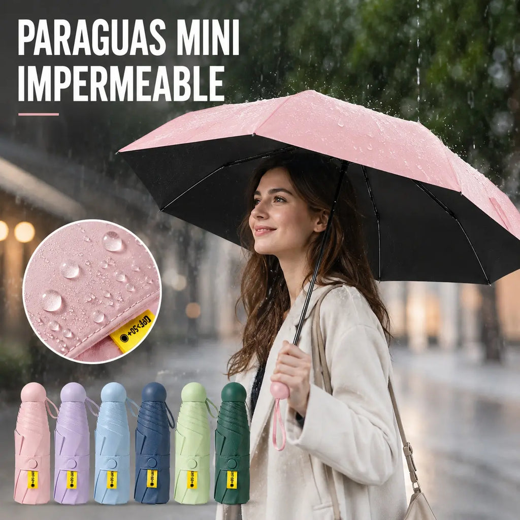 ☔️☀️Přenosný kapslový deštník s dvojím využitím pro slunečné i deštivé dny.