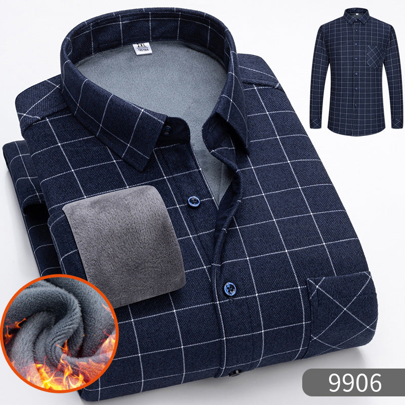 🔥【Poloviční cena】1 kus: 620 Kč 👔【L-5XL】Teplá společenská košile s dlouhým rukávem